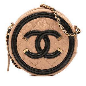 Pre-Loved Chanel Caviar CC Filigree Round Crossbody